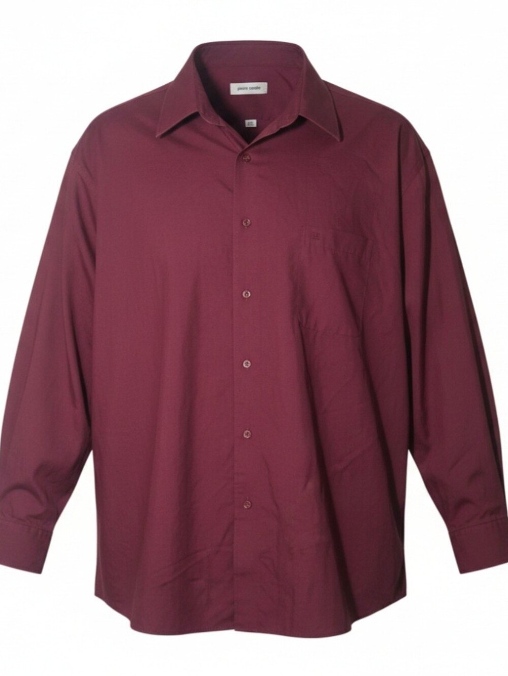 Men's Long-Sleeve Burgundy Dress Shirt